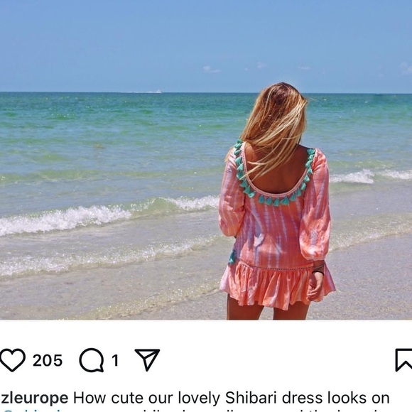 ZLEurope Shibari Tunic Dress Gray Black Tie Dye Coral Tassel Boho Cover Up Small - Picture 5 of 15